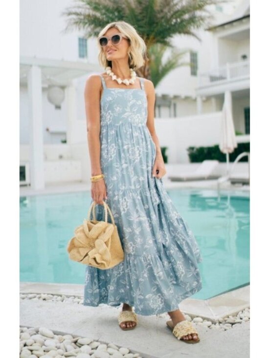 Hermoza Dresses & Skirts - Hermoza x Loverly Grey Shea Maxi Dress Meadow Whisper Floral Size L NWT